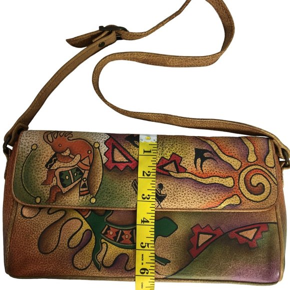 Anuschka NEVER USED Handpainted Leather Shoulder Bag Southwest Tribal - Picture 6 of 12